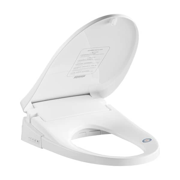 Vanity Art Electric Smart Bidet Toilets Seat for Elongated Toilets in White with Heated Seat, LED Nightlight, Remote Control