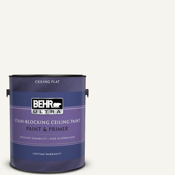 BEHR ULTRA 1 gal. Ultra Pure White Ceiling Flat Interior Paint & Primer