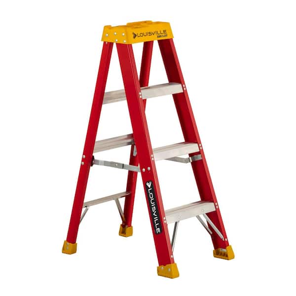 Louisville Ladder 4 ft. Fiberglass Step Ladder with 300 lbs. Load Capacity Type IA Duty Rating
