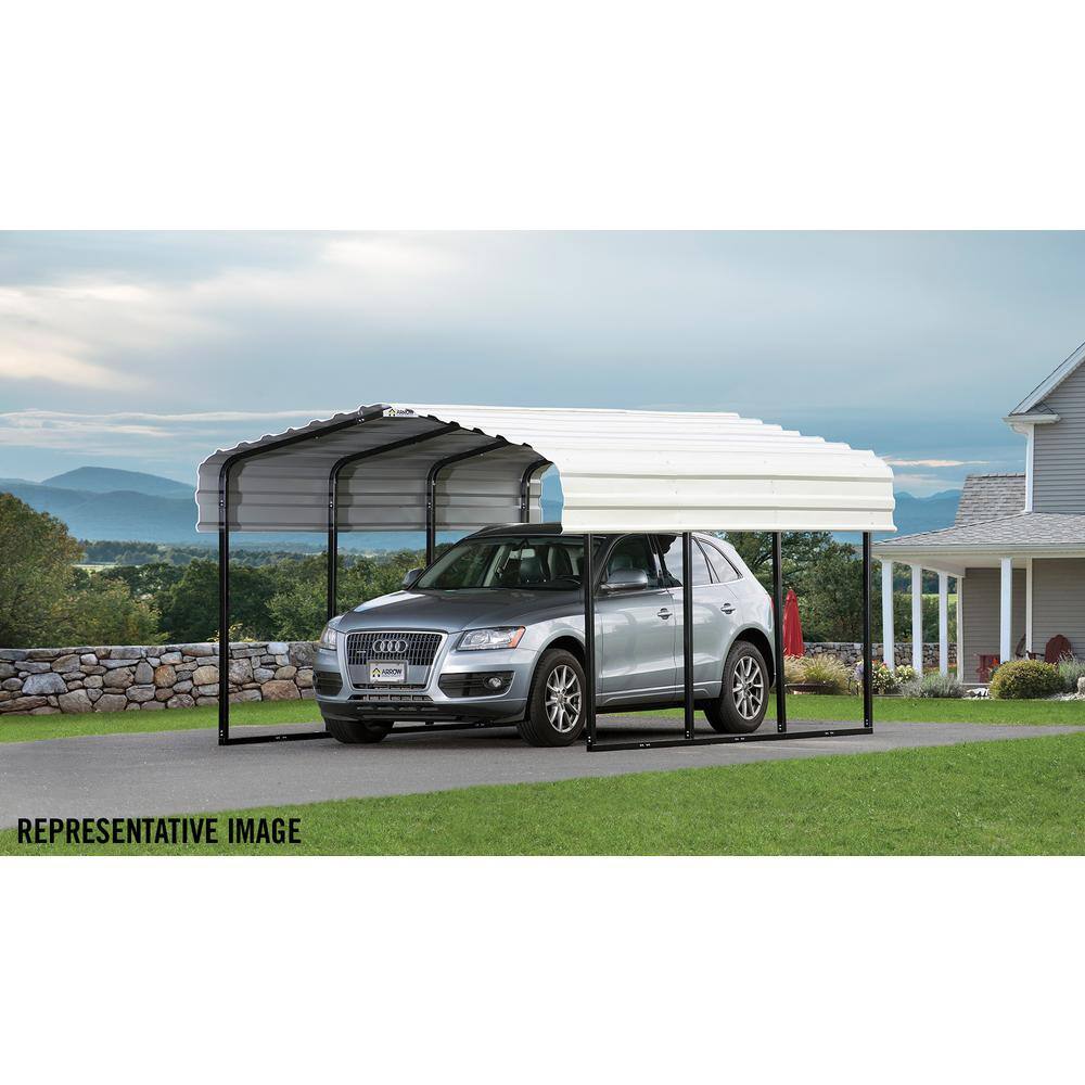 10 ft. x 29 ft. Black and Eggshell Galvanized Steel Carport
