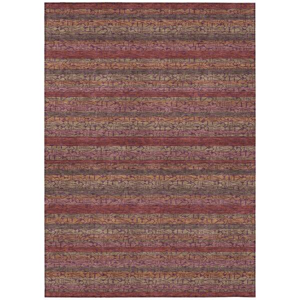 Chantille Machine Washable Indoor/Outdoor Abstract ACN2855 Burgundy 5 ft. x 7 ft. 6 in. Area Rug