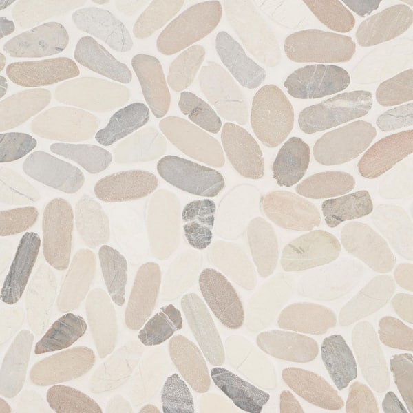 Countryside Sliced Flat Oval 11.81 in. x 11.81 in. Light Blend Floor and Wall Mosaic (0.97 sq. ft. / sheet)