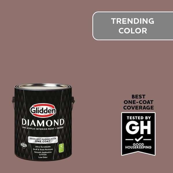 Glidden Diamond 1 gal. PPG1054-6 Oakwood Brown Semi-Gloss Interior Paint with Primer