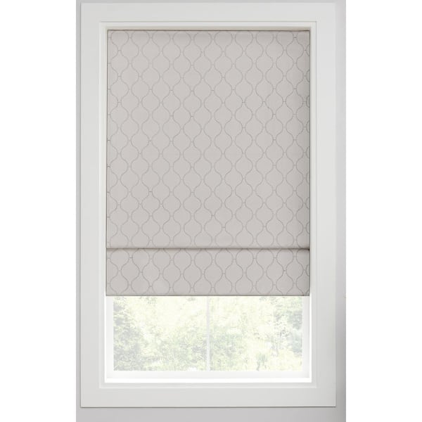 Darien Silver Cordless Blackout Polyester Roman Shade 36 in. W x 64 in. L