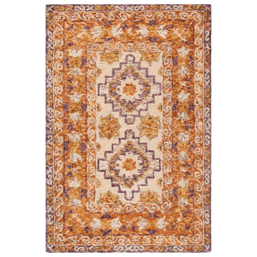 Aspen 6 ft. x 9 ft. Brown/Purple Geometric Medallion Area Rug price history on PriceWatchPro