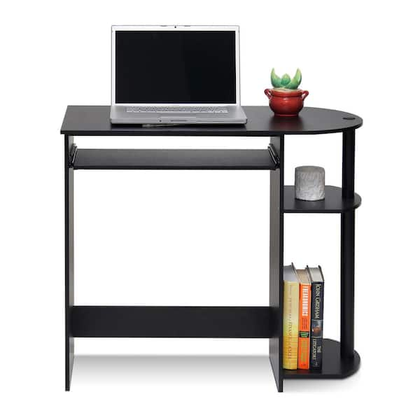 Furinno 32 In Rectangular Espresso Computer Desk With Keyboard Tray 14098r1ex Bk The Home Depot