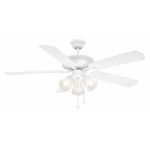 Glendale 52 in. LED Indoor White Ceiling Fan with Light Kit