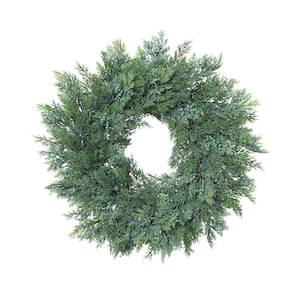 22 in. Artificial Dia Cedar Wreath with Berry Accents