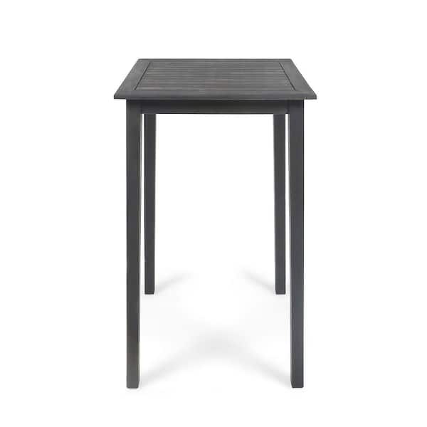 Polaris 41 in. Dark Grey Square Wood Outdoor Patio Accent Table