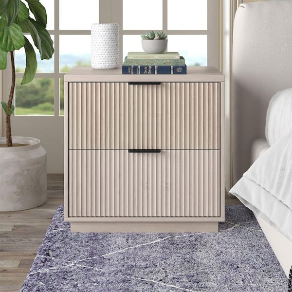 Meyer&Cross Yarden Alder White 2 Drawer 23.63 in. W Nightstand