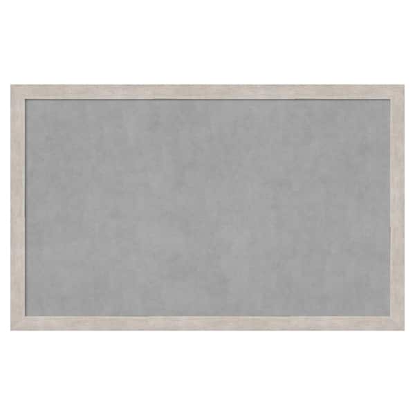 Amanti Art Marred Silver 43 in. x 27 in Framed Magnetic Board