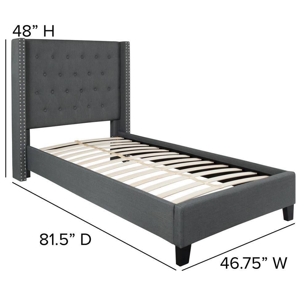 Light Gray King Platform Bed - thumbnail 2