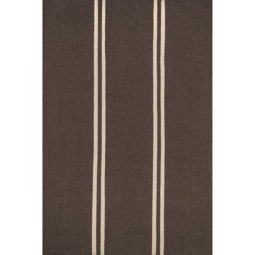 Elowen Double Striped Wool Dark Brown 6 ft. x 9 ft. Indoor/Outdoor Patio Rug price history on PriceWatchPro