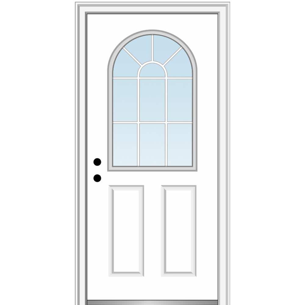 32 in. x 80 in. Classic Right-Hand Inswing 1/2-Lite Clear Glass Primed Steel Prehung Front Door on 4-9/16 in. Frame price history on PriceWatchPro