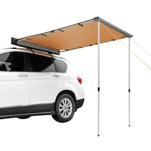 Car Side Awning Large 6.6 ft. x 8.2 ft. Shade Coverage Vehicle Awning PU 3000 mm UV 50 Plus Retractable Car Awning