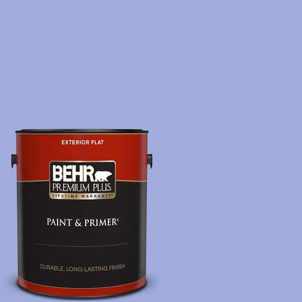 BEHR PREMIUM PLUS 1 gal. #P540-4 Lavender Sky Flat Exterior Paint & Primer