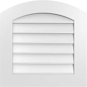 24 in. x 24 in. Arch Top Surface Mount PVC Gable Vent: Functional with Standard Frame