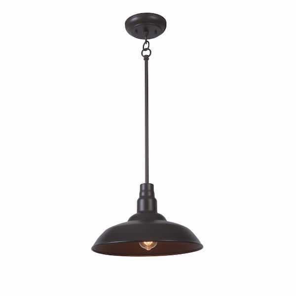 Home Decorators Collection Bell Ridge 14 in. 1-Light Brown Outdoor Mini Pendant