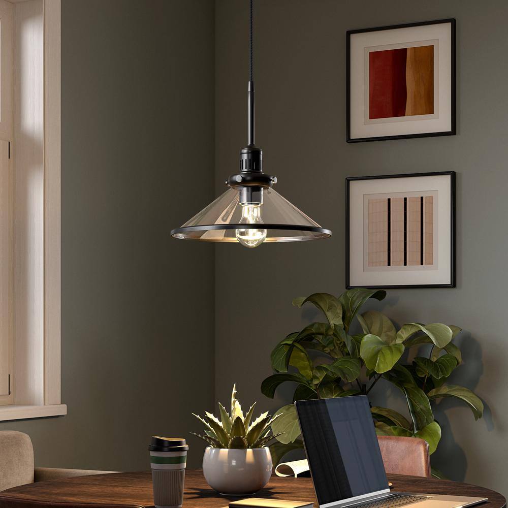 Milo Black Brushed Nickel Glass Dome Pendant Light