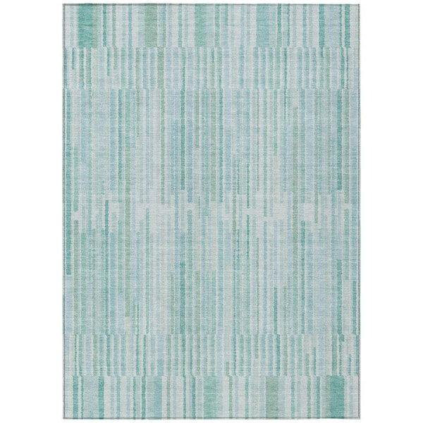 Chantille Machine Washable Indoor/Outdoor Abstract ACN2102 Turquoise 2 ft. 6 in. x 3 ft. 10 in. Area Rug
