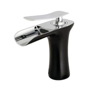 Executive Single Hole Single-Handle Bathroom Faucet in Matte Black and Chrome