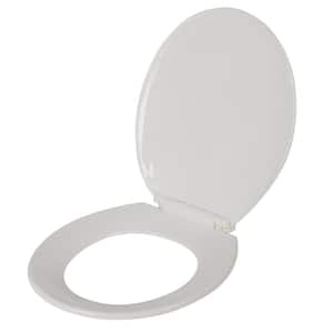 Deluxe Plastic Round Front Toilet Seat in White