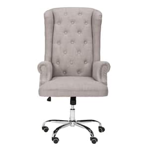 Ian 46.1 in. Gray/Chrome Swivel Office Chair