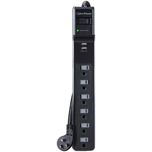 CyberPower 4 ft. 6-Outlet Surge Protector Power Strip