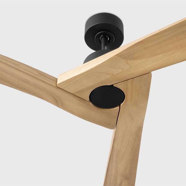 Generation Lighting - Fan Alma Smart 52 in. Midnight Black Downrod Mount Standard Ceiling Fan with Remote and Natural Honey Blades