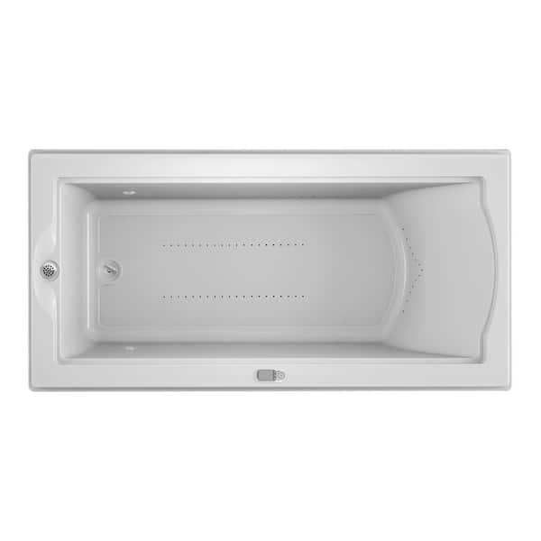 JACUZZI FUZION PURE AIR 70.7 in. x 35.4 in. Rectangular Air Bath Bathtub with Left Drain in White