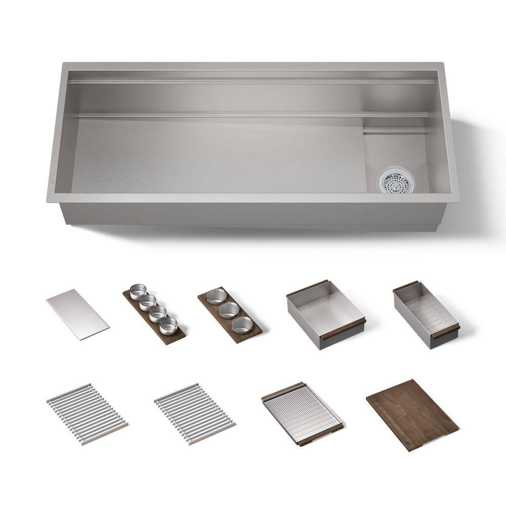 Synthos 45.75 in Undermount Single Bowl Stainless Steel Workstation Kitchen Sink with Walnut Accessory Bundles price history on PriceWatchPro