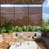 76 in. x 47.2 in. Laser Cut Metal Rust Outdoor Privacy Screen Quadra ...