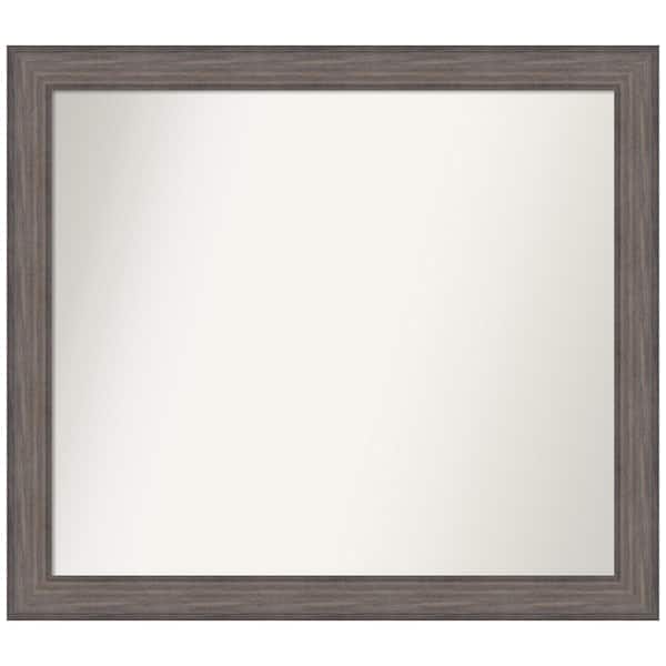 Amanti Art Medium Rectangle Distressed Brown Modern Mirror (37.25 in. H x 42.25 in. W)