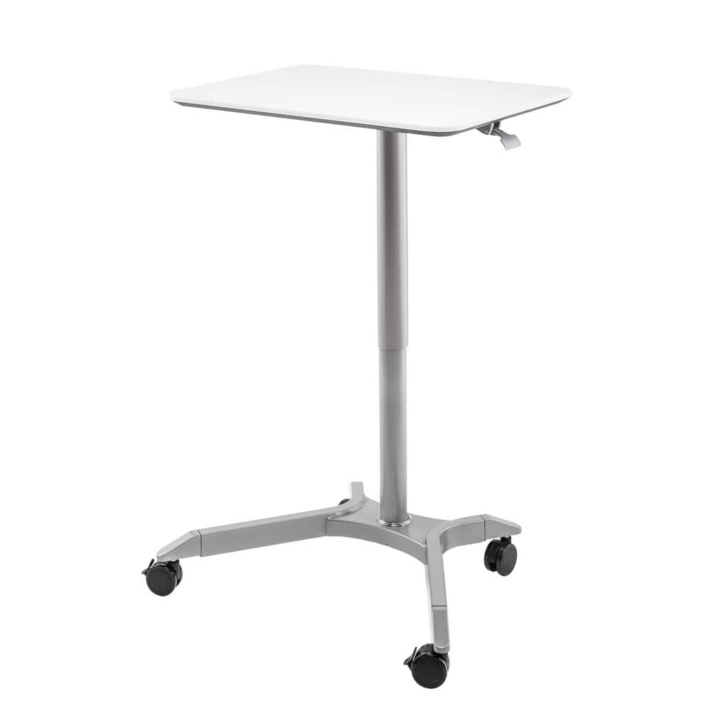 AirLift XL 28" White Pneumatic Adjustable Sit-Stand Mobile Desk
