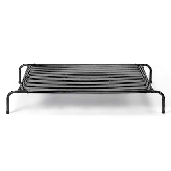 Karl home Medium Black and White Mesh Top Iron Frame Outdoor Dog Bed