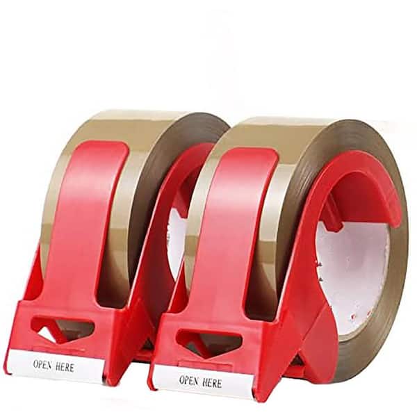 N/A Heavy Duty Quiet Brown Packing Tape with Dispenser 2 Pack 1.88 in. x 110 yds. for Sealing Packing and Moving