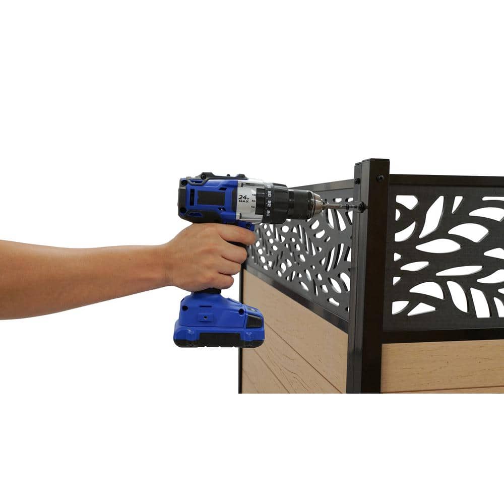 Nappa Cedar Color Vinyl Privacy Screen Kit with Laser Cut Design