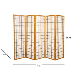 5 ft. Honey 5-Panel Room Divider