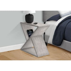 11.75 in. Washed Gray Veneer Rectangle Top MDF End Table with Contemporary Style