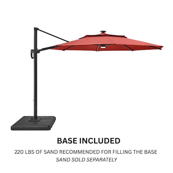 8 ft square aluminum cantilever offset patio umbrella in chili Hampton Bay 11 ft. Aluminum Cantilever Solar LED Offset Patio Umbrella in  Chili Red URM822013-Chili