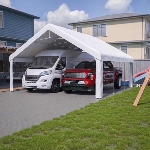 20x20 FT Heavy Duty Carport Canopy, Portable Metal Garage with
