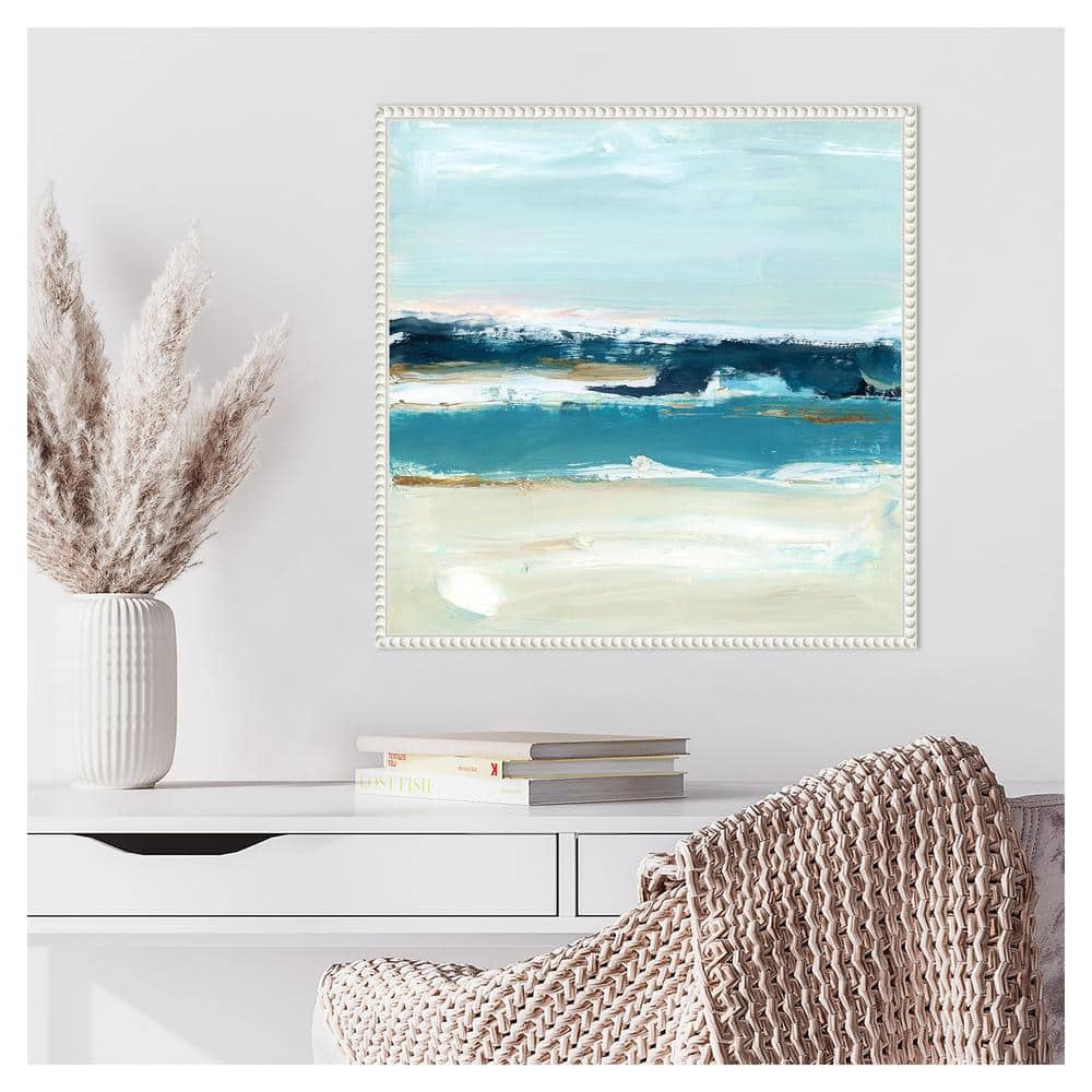 Ethan Harper Abstract Coastal Canvas Print with White Frame