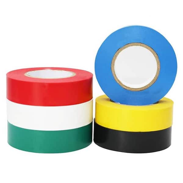 ¾ in. x 60 ft. Electrical Tape Multi-Colored 6-Pack Lead-Free Flame Retardant Adhesive for Wiring