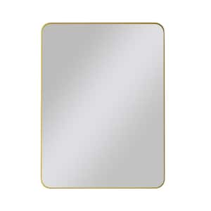 30 in. W x 40 in. H Rectangular Framed Wall Bathroom Vanity Mirror in Gold