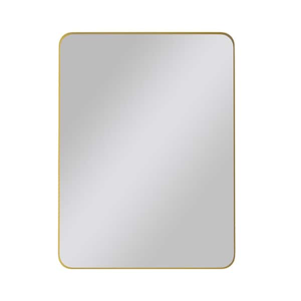 Nivencai 30 in. W x 40 in. H Rectangular Framed Wall Bathroom Vanity Mirror in Gold