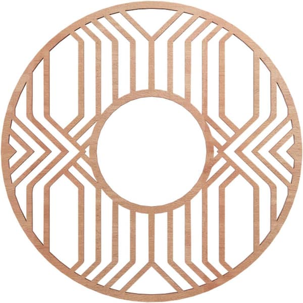 Ekena Millwork 16 in. x 16 in. x 1/4 in. Empire Wood Fretwork Pierced Ceiling Medallion, Cherry