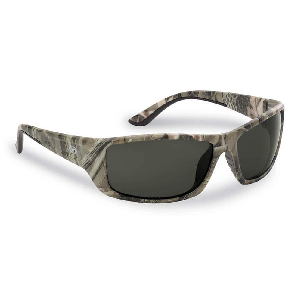 Flying Fisherman Buchanan Polarized Sunglasses Camo Frame with Smoke Lens  7719CS - The Home Depot
