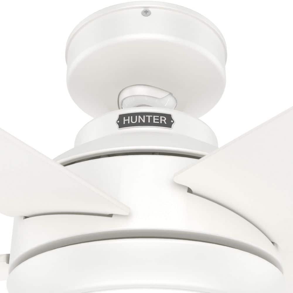 52" Fresh White Metal Ceiling Fan with LED Light and Remote