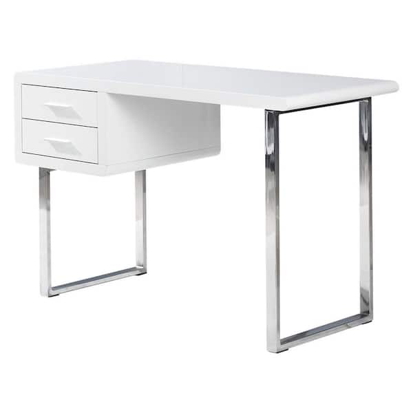 Best Master Furniture 47 in. Rectangular White Modern Computer Desk