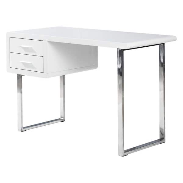 Best Master Furniture 47 in. Rectangular White Modern Computer Desk ...